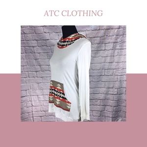 A2 Rachel Kate Solid White Hoodie with Print Detai